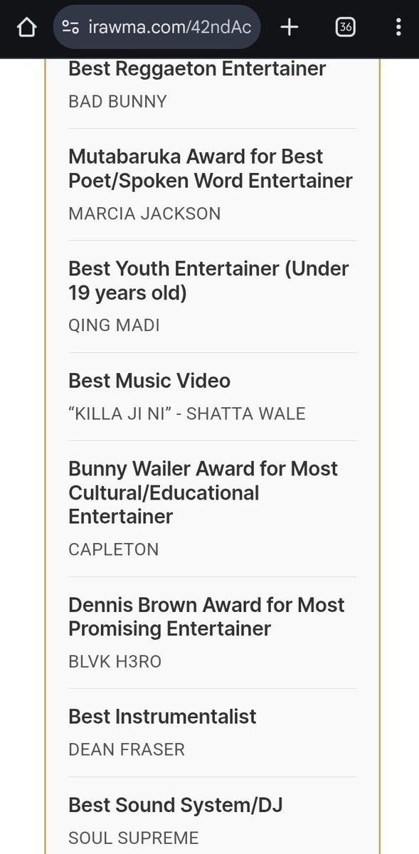 AfricaFactsZone's tweet photo. Shatta Wale becomes the first African Artiste to win 3 awards in one night at the 2025 International Reggae and World Music Awards.

He won the awards for Best Crossover Song, Best African Dancehall Entertainer and Best Music Video.

He is the most awarded African Artiste at the awards show with 9 awards.