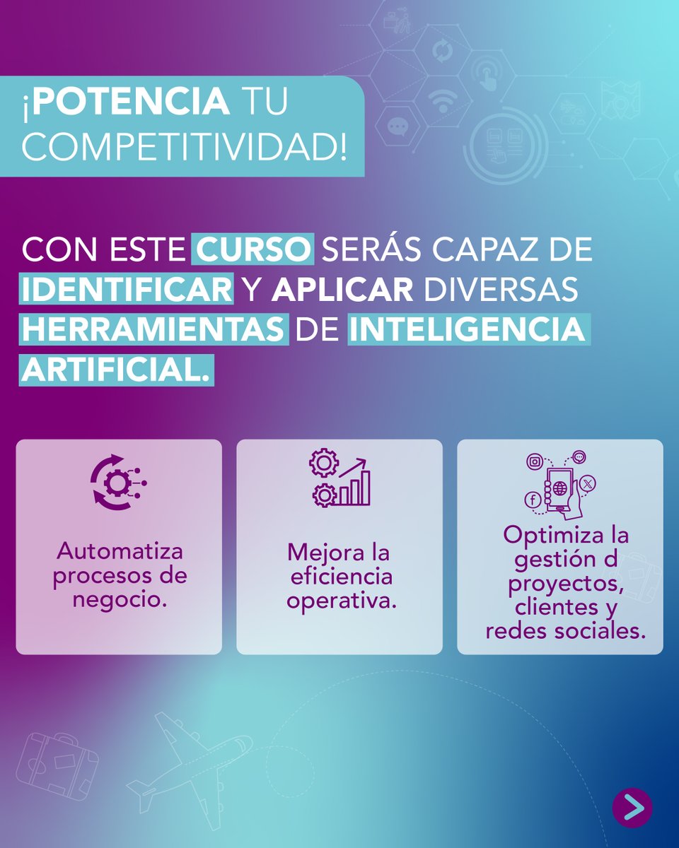 CodesserC's tweet image. 🟢 #CodesserInforma: ¡Se #extiende plazo de #postulación hasta el 16 de abril!
Postula a la capacitación #gratuita "Acelera tu negocio turístico con IA", dirigida a empresas turísticas de la región #Metropolitana lideradas por #mujeres. Inscríbete en codesser.cl/wp-content/lan…