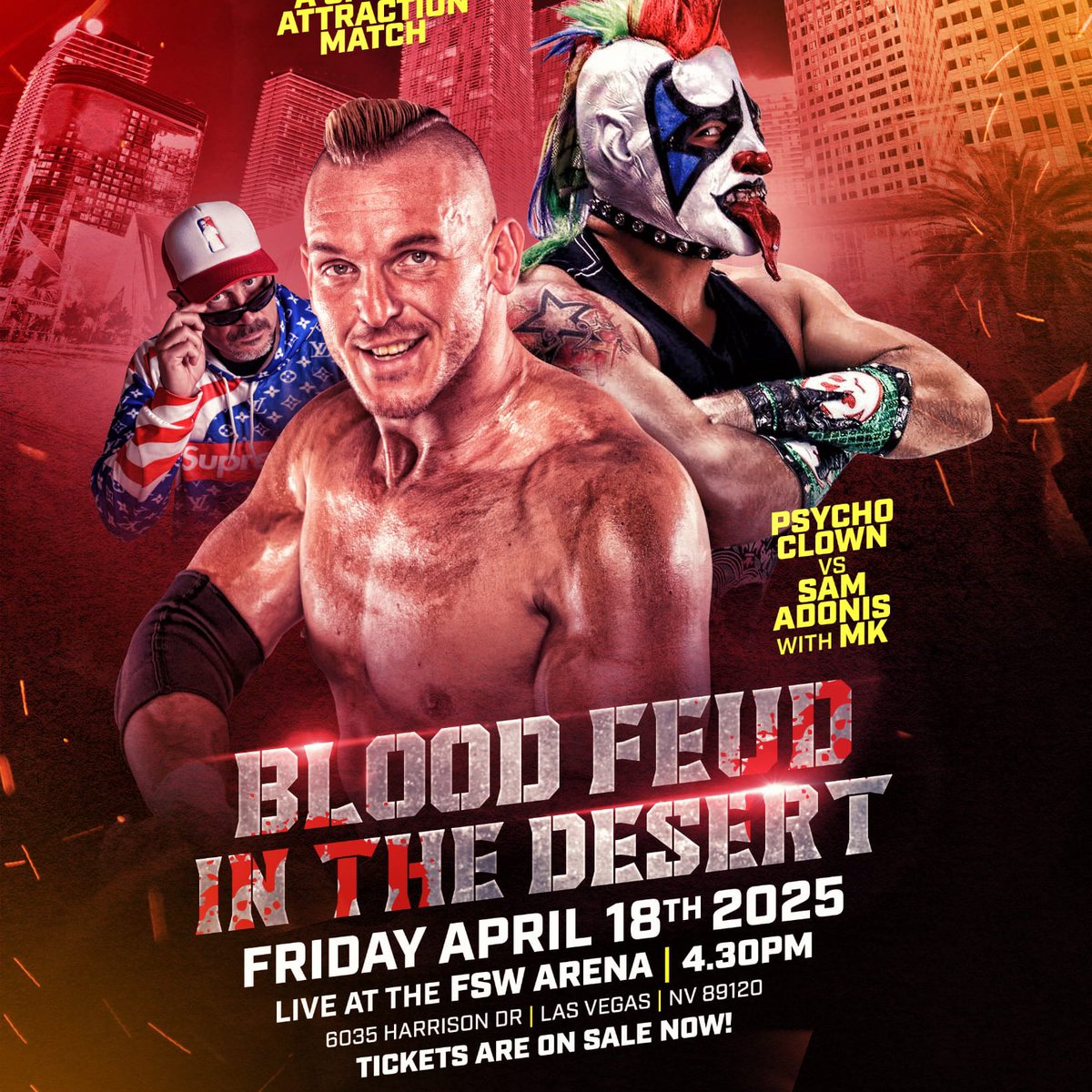 Sam Adonis (@realsamadonis) on Twitter photo 2 🔥matches in Vegas Next Week!!
4/17- <a href="/DemandLucha/">Demand Lucha</a> vs <a href="/rey_horus/">ReyHorus</a>
4/18- <a href="/DCWSaltLakeCity/">Devotion Wrestling</a> vs <a href="/Psychooriginal/">Psycho Clown🤡</a>
Hopefully I can meet some of the <a href="/adfreeshows/">AdFreeShows.com</a> family! 2 🔥matches in Vegas Next Week!!
4/17- <a href="/DemandLucha/">Demand Lucha</a> vs <a href="/rey_horus/">ReyHorus</a>
4/18- <a href="/DCWSaltLakeCity/">Devotion Wrestling</a> vs <a href="/Psychooriginal/">Psycho Clown🤡</a>
Hopefully I can meet some of the <a href="/adfreeshows/">AdFreeShows.com</a> family!