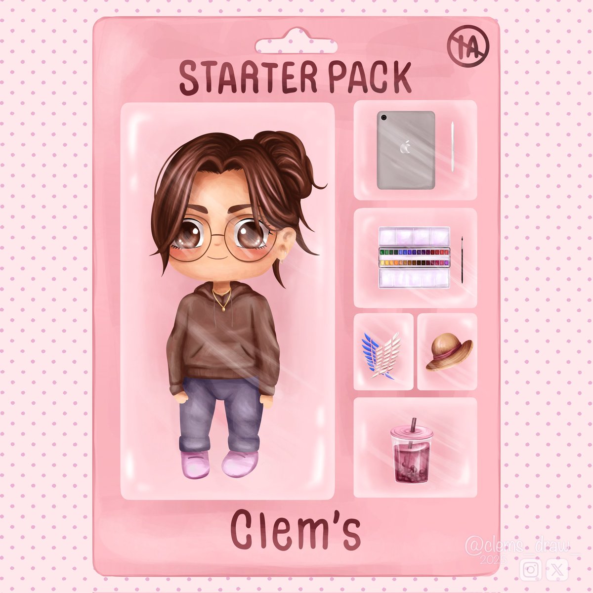 clems_draw_'s tweet image. Starter Pack sans d'IA, réalisée avec Procreate 🎨
.
Réalisée en environ 4h30 
.

#StarterPack #StarterPackNoAl #supporthumanartists
