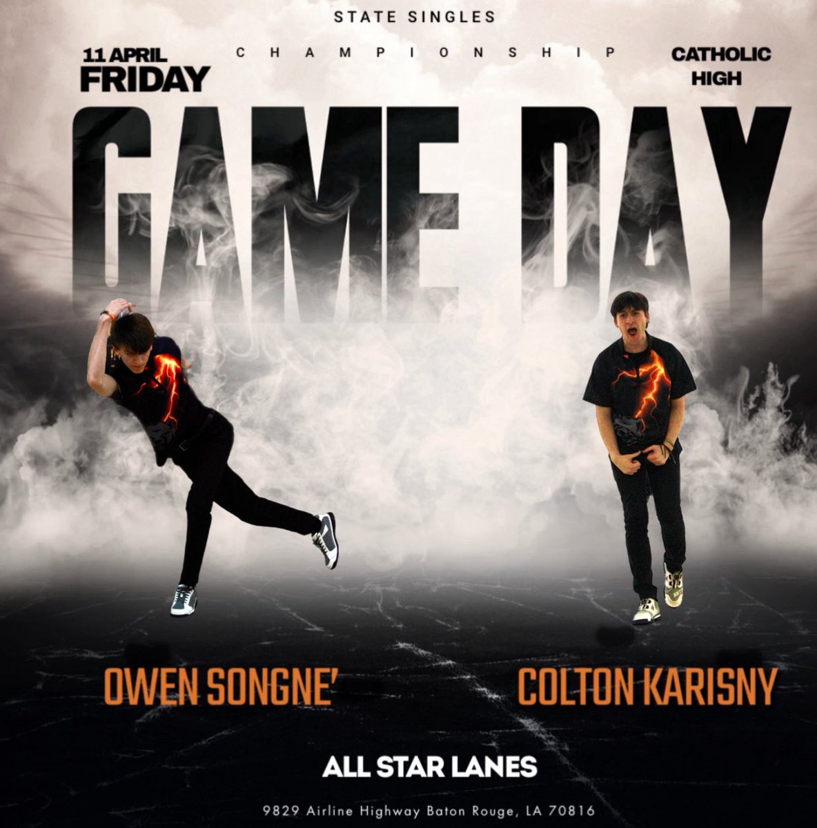 CHSBRAthletics's tweet photo. Good luck to @CurDogBowling’s Owen Songne and Colton Karisny as they compete in the LHSAA State Singles Championship today! https://t.co/J4zltsu1U6