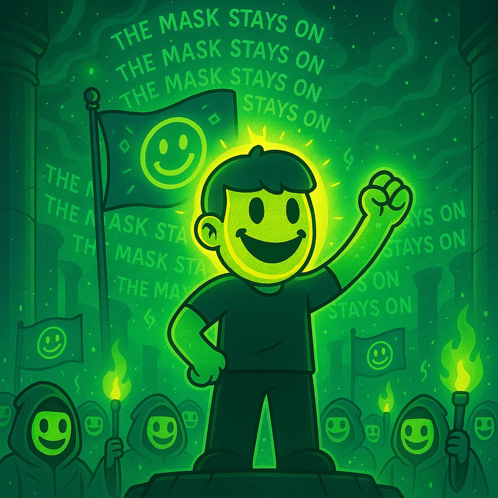XrpCult's tweet photo. @cryptojourneyrs Gm 

The mask stays on ✊ https://t.co/77S5Z5pwkG