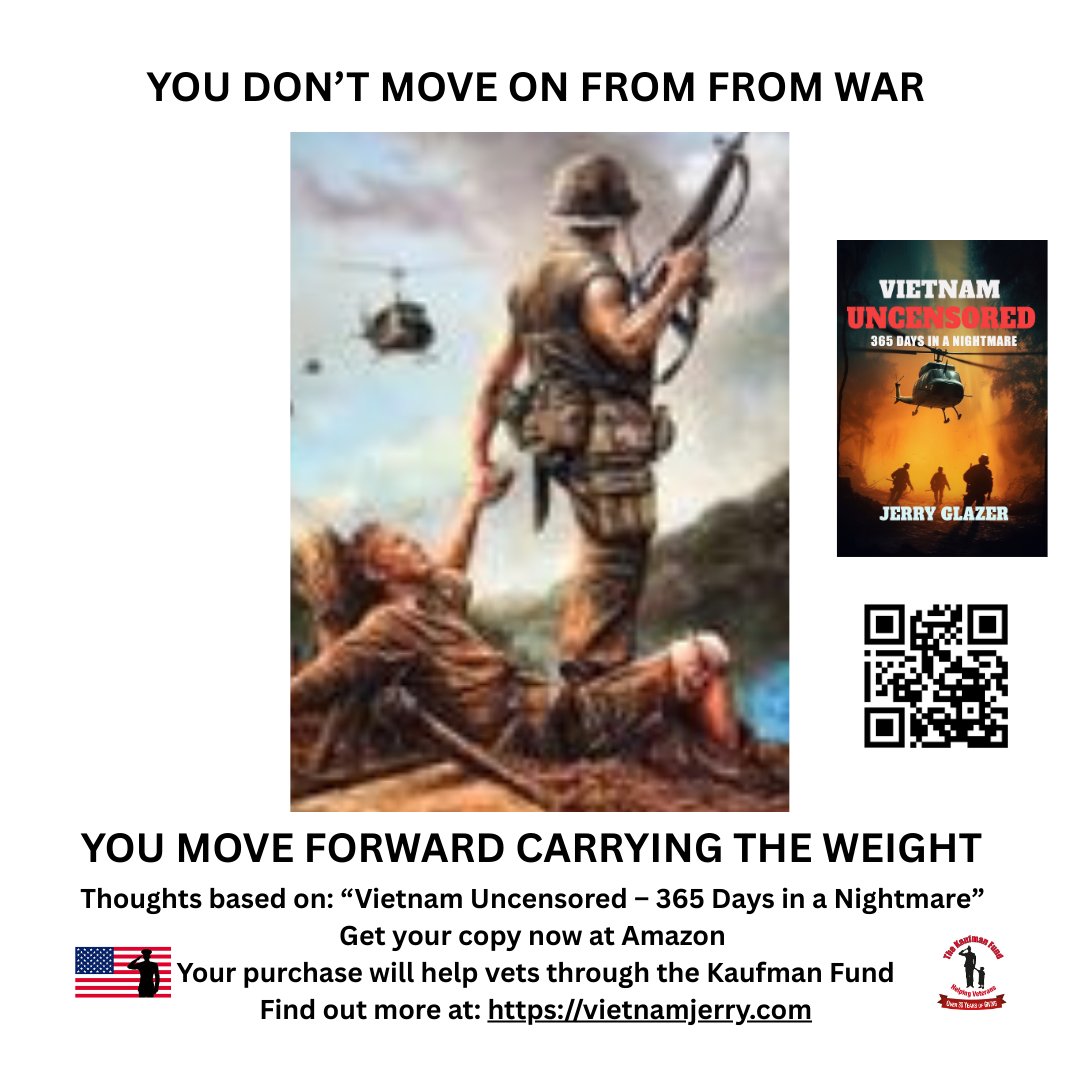 jerry_glazer's tweet photo. Some wounds never heal. War leaves scars beyond the battlefield—etched into the soul, carried forever. The past doesn't fade; it lives within us daily. Read more at https://t.co/09QCM4S6Kg #VietnamUncensored #WarriorSpirit #BattlefieldTruth #PTSD #UnbreakableVeteran https://t.co/Ew8y0HIG90