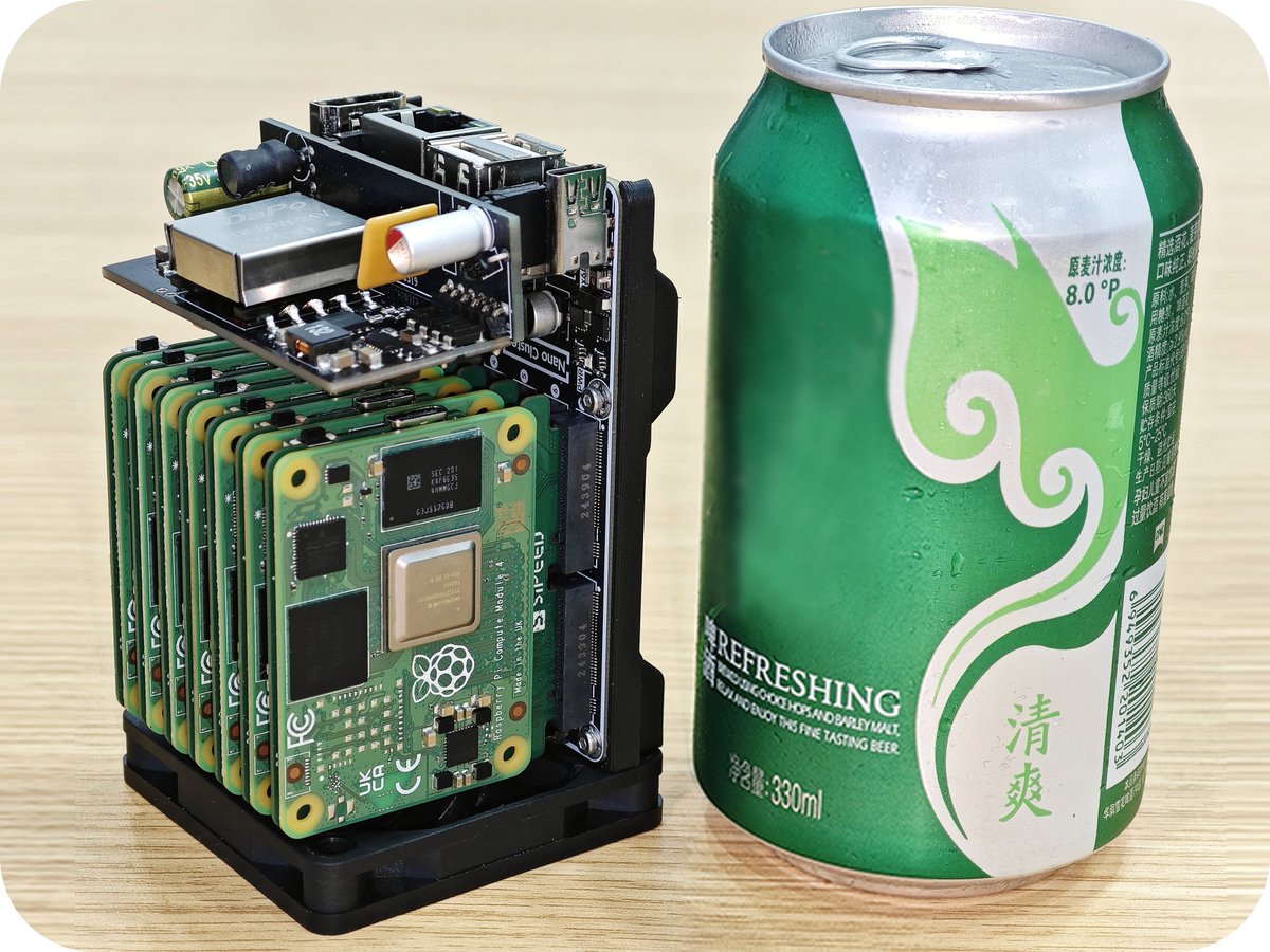 #NanoCluster: The tiny but mighty cluster for everyone! #homelab #K8S
Smaller than a cola, fits 7 SOMs (LM3H/M4N/CM4/5 + NVMe)
✅#RISCV GbE Switch(web UI+openSDK)
✅UART&amp;PWR control
✅65W PD + 60W PoE
✅60mm fan keeps 7xCM5 cool !
From just $45! ➡️ sipeed.com/nanocluster