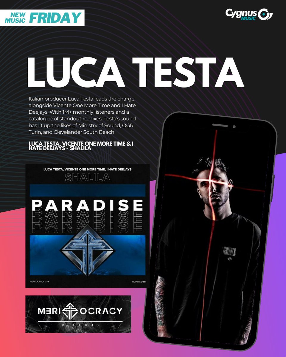 NEW Meritocracy Records just dropped - Label boss 'Luca Testa' joins Vicente One More Time &amp; I Hate Deejays for 'Shalila' 💥💥💥
cygnusmusic.link/zqpnbmx