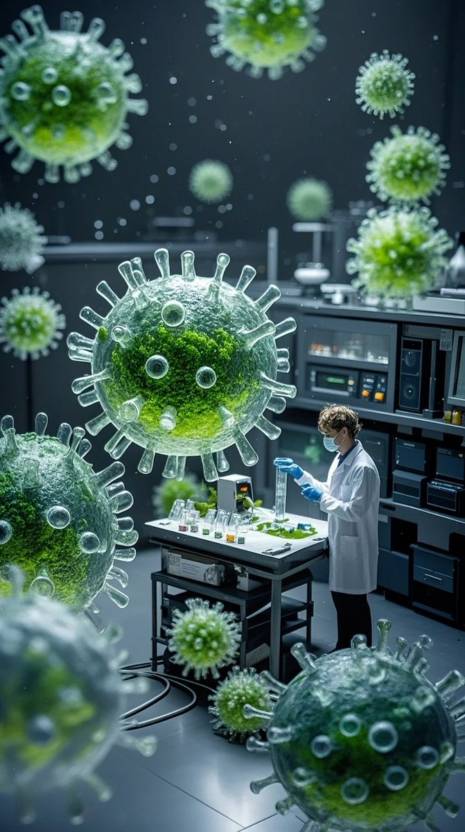 AI4SciDAO's tweet photo. Scientists have discovered a "sleeping virus giant" hiding in green algae—it normally acts like dormant DNA, but when awakened, it transforms into a colossal virus overnight and could even help us turn algae into vaccines or give plants a genetic glow-up! #DeSci https://t.co/ejiVEFZeZA