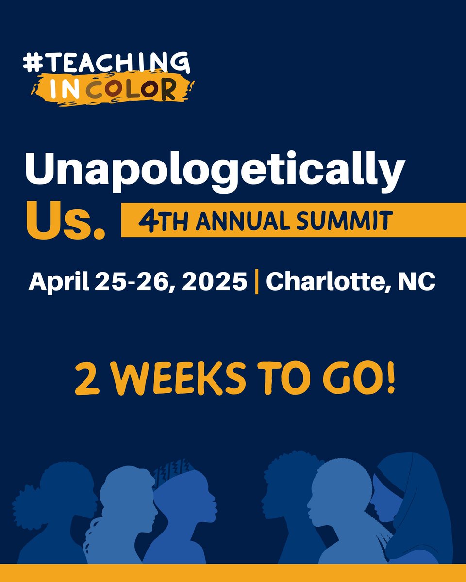 CREED_NC's tweet image. The #TeachingInColor Summit is just 2️⃣ weeks away!

Join us in Charlotte, NC, on April 25 and 26 for this powerful celebration of educators of color!

🔗Register today: eventbrite.com/e/2025-teachin…
