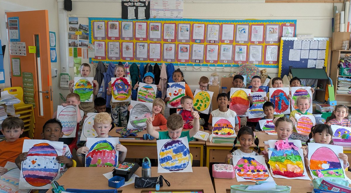 Happy Easter from the Eggcellent artists in Senior Infants.
