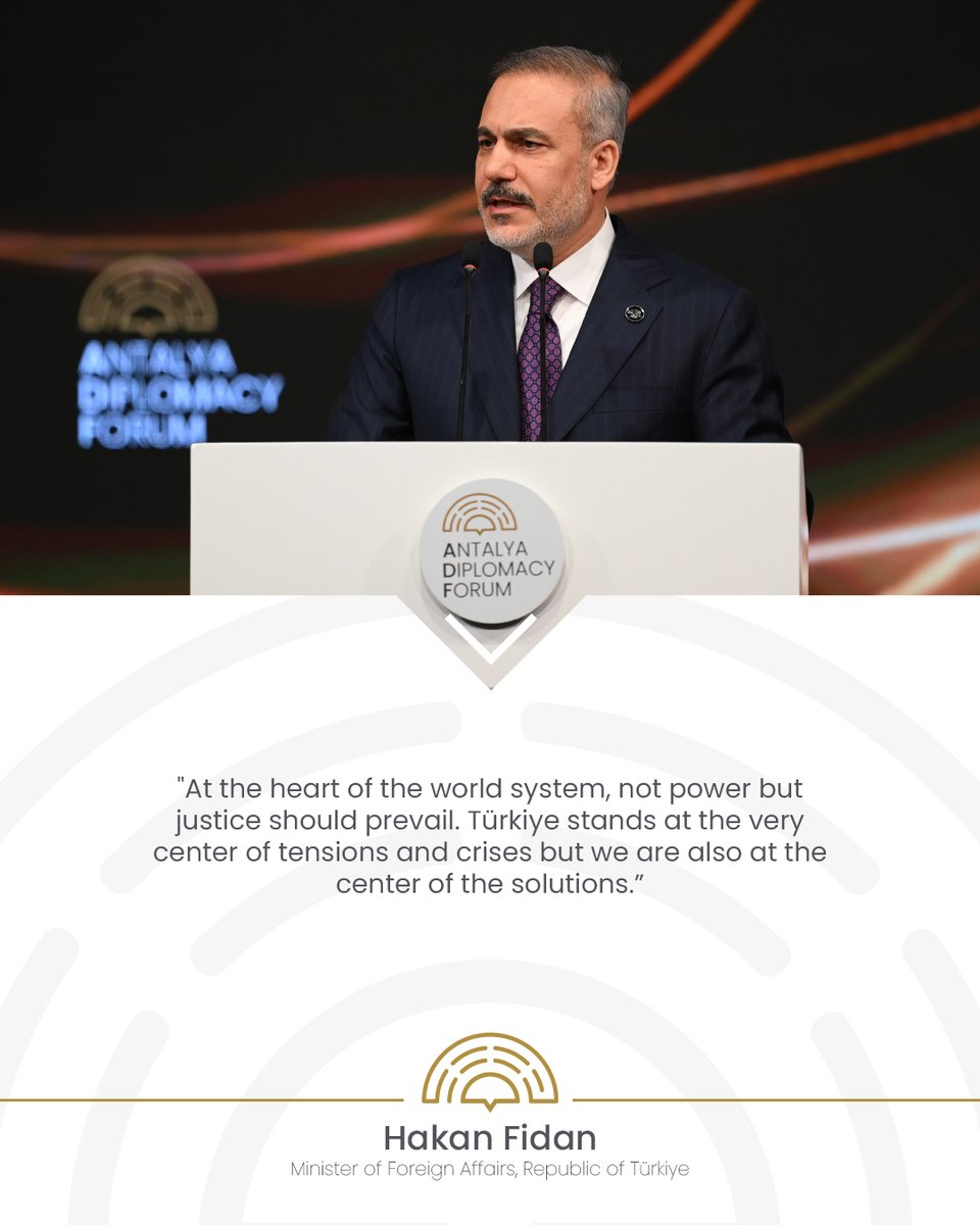 H.E. <a href="/HakanFidan/">Hakan Fidan</a>, Minister of Foreign Affairs, Republic of Türkiye, delivered a speech at the opening session.

#ADF2025
#MEET4DIPLOMACY