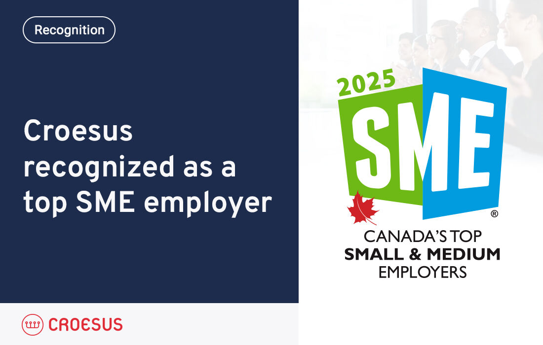 CroesusFin's tweet photo. Croesus announces its recognition as one of Canada's Top Small &amp; Medium Employers for 2025 by Canada's Top 100 Employers 🎉 https://t.co/QXRqfSkCO9

#TopEmployers2025 #job #recruitment #developer #Montreal #wealthtech #bestemployer #CroesusLife #MTLTopEmployers #TopSME https://t.co/5uFVPWSccH
