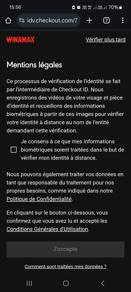 ValentinCUVELI1's tweet photo. @WinamaxSport Bonjour Winamax
C'est normal ce contrôle d'identité  svp ? https://t.co/WDrWolISX7