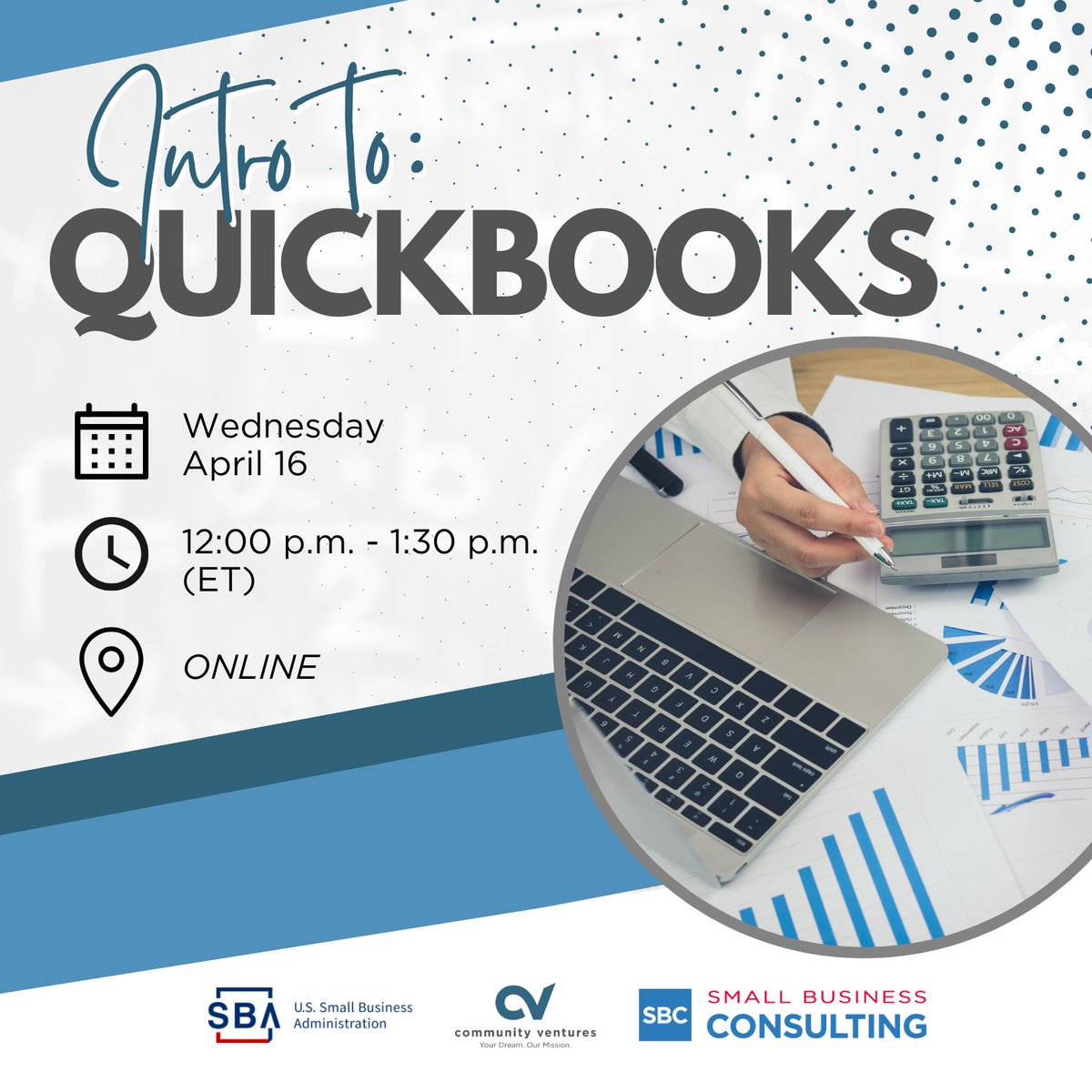 Confused by QuickBooks? 

Join our live Intro to QuickBooks workshop online at noon on April 16 to regain your financial confidence! 

🎟️ Reserve now → bit.ly/3FQGXWv

#SmallBizConfidence #QuickBooksHelp #MoneyClarity #CVKY #SBC