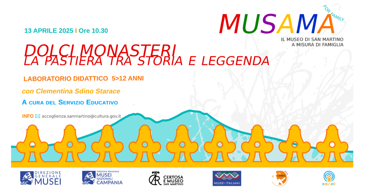 Musama’ – Dolci monasteri: la pastiera fra storia e leggenda. Certosa di San Martino, domenica 13 aprile 2025, ore 10.30 museicampania.cultura.gov.it/musama-dolci-m… 
<a href="/museitaliani/">museitaliani</a> <a href="/MiC_Italia/">Ministero della Cultura</a> <a href="/Campaniartecard/">Campania Artecard</a> @inCampania