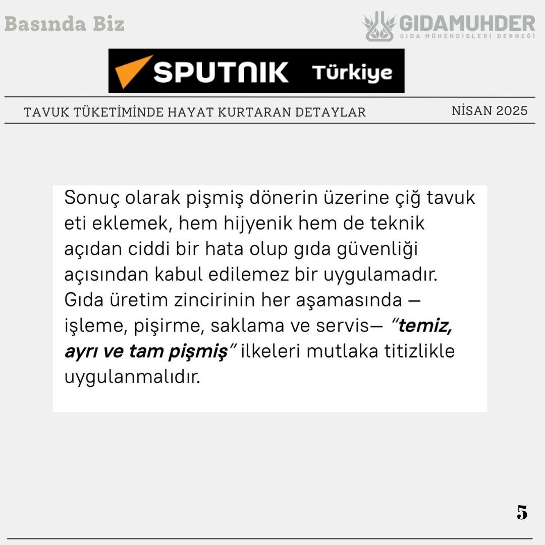 gidamuhder's tweet photo. Genel Başkanı Yardımcımız Dr. Yusuf Esen'in Tavuk Zehirlenmeleri hakkındaki @sputnik_TR Röportajı 

#gıda #gıdamühendisliği #gıdamühendisi #zehirlenme #tavuk #salmonella #gıdaterörü #taklit #tağşiş #fyp https://t.co/k55PJBpndl