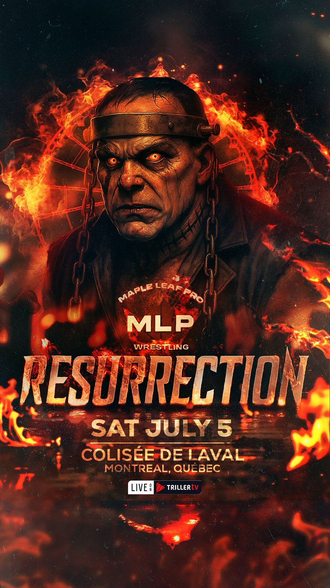 We're all geared up for #MLPNorthernRising in Toronto on May 10 and we are now beyond excited to announce the Maple Leaf debut in Montreal, Quebec on July 5, when MAPLE LEAF PRO comes to the Colisée de Laval, "The House of Pain", for #MLPResurrection, featuring PCO and a