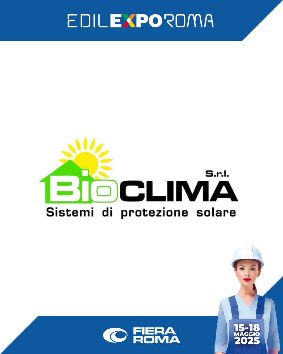 edilexporoma's tweet image. #Bioclima è leader nell’Outdoor Living, impegnata in un continuo miglioramento eco-sostenibile. A #EdilExpoRoma, dal 15 al 18 maggio 2025, esporrà tende da sole, pergole bioclimatiche e altri prodotti. Scarica il ticket gratuito su: edilexporoma.it/#visita

#FieraRoma #Edilizia