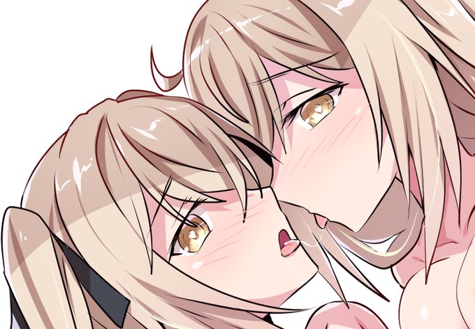 百合の間に挟まる寝室CG 