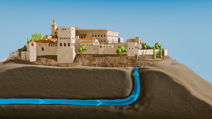 في عام 1238، نجح مهندسو الحضارة الإسلامية في  غرناطة من إنجاز أعظم إنجاز في تاريخ العصور الوسطى:

لقد بنوا نظامًا مائيًا مستدامًا على ارتفاع 200 متر فوق الجبل.

لكن ما أنشأوه بعد ذلك كاد أن يدمر الفيزياء إلى الأبد.

إليك القصة الكاملة: