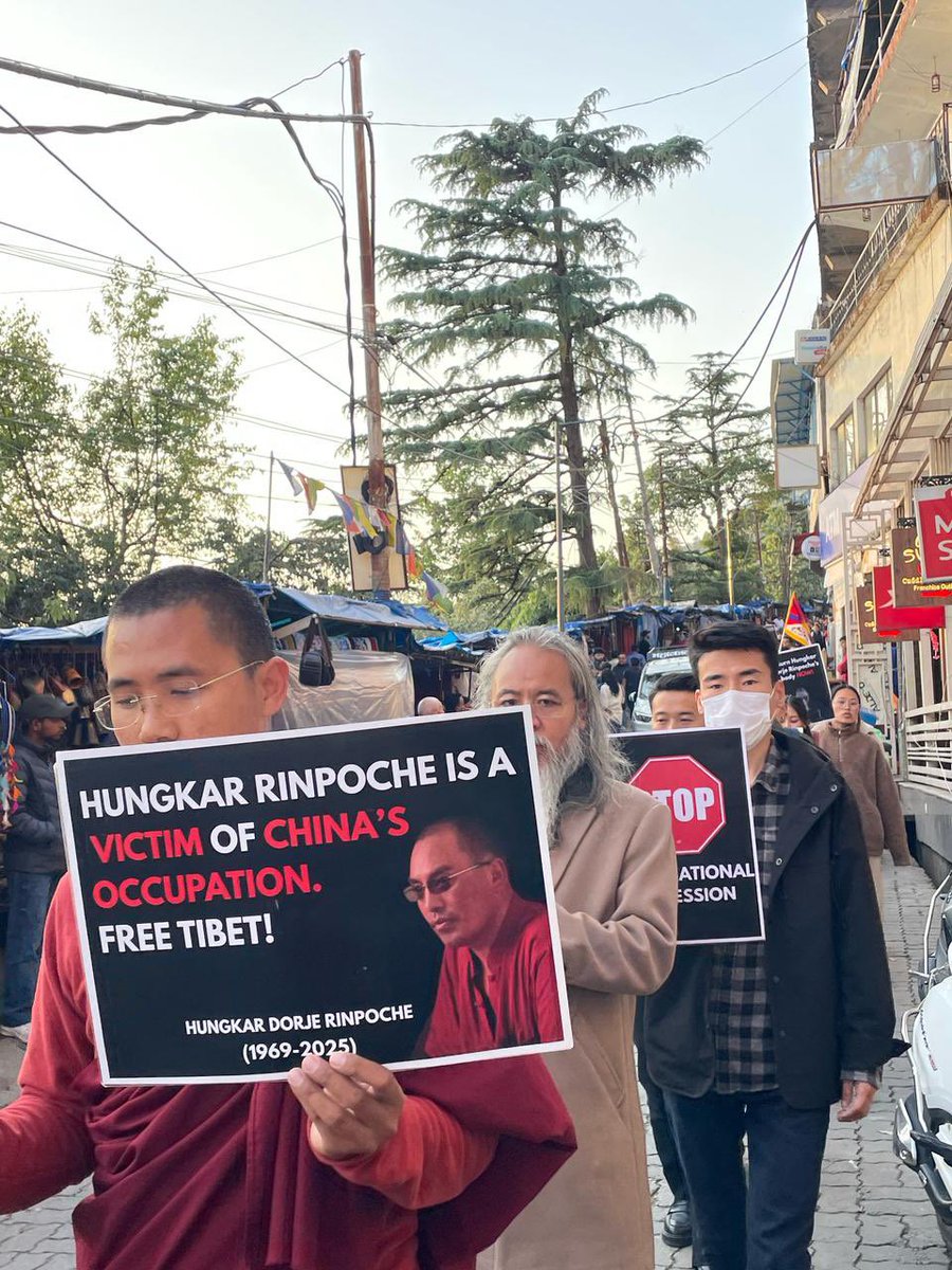 VOT_Tibetan's tweet photo. On April 11, 2025,Tibetans in Dharamshala held a candlelight vigil in solidarity with Tulku Hungkar Dorje Rinpoche, who died under mysterious circumstances in Chinese custody in Vietnam. His arrest sparked concerns over human rights violations and transnational repression by CCP. https://t.co/4Yun2cjfCx