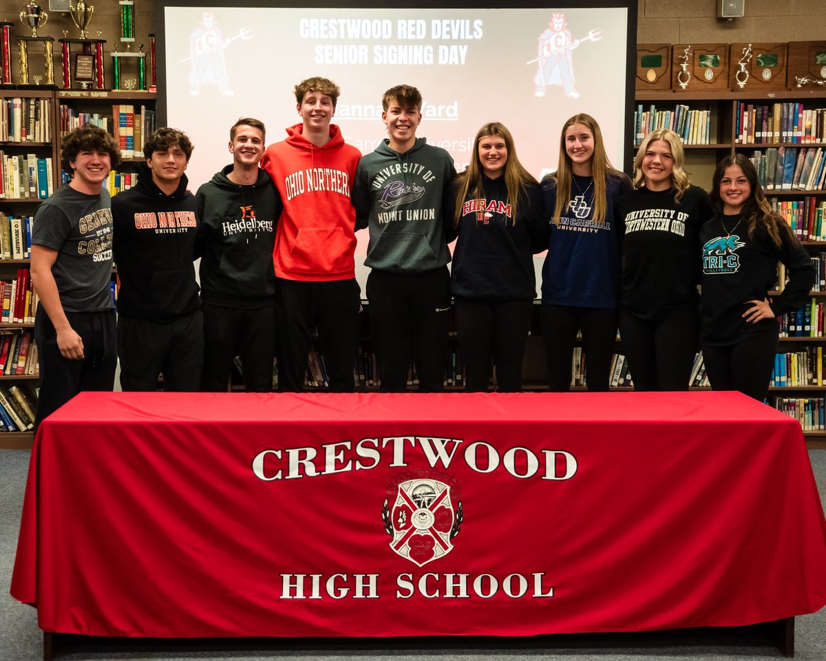 Congratulations to Crestwood's Class of 2025 Athletes who signed letters of intent this morning! Good luck and know you always have a home and family at Crestwood! <a href="/cwoodreddevils/">Crestwood Red Devils</a> <a href="/Tom_Nader/">TomNader_PortageSports</a> <a href="/JLRSports/">Jonah L. Rosenblum</a> <a href="/AireaneCurtis/">Aireane Curtis</a> <a href="/MrMcMahonCHS1/">Dave McMahon</a>