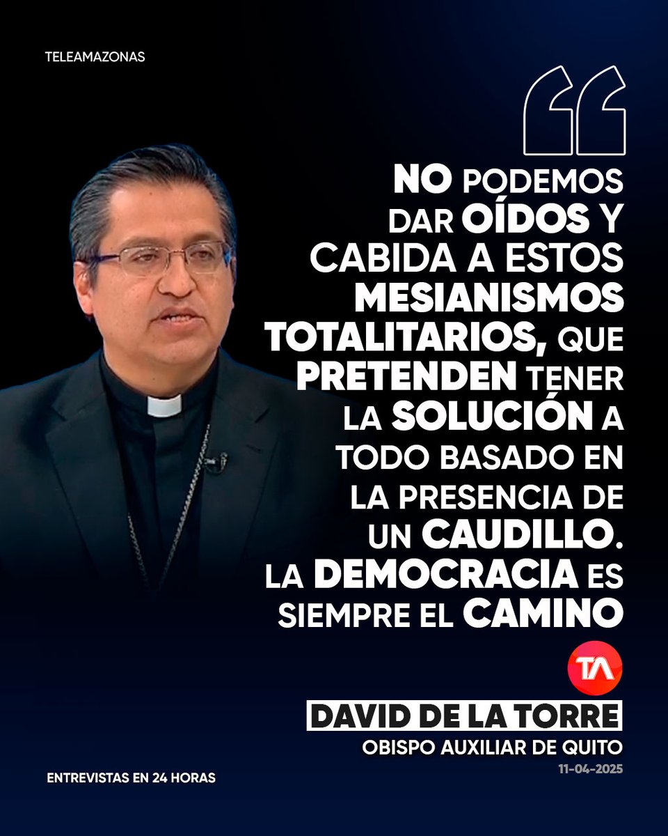 teleamazonasec's tweet photo. #ENTREVISTAS | “Nadie tiene la receta para enfrentar los problemas del país”. David de la Torre, Obispo Auxiliar de Quito habla de las elecciones https://t.co/sgAZrOVEkP https://t.co/GV60LxyYbq