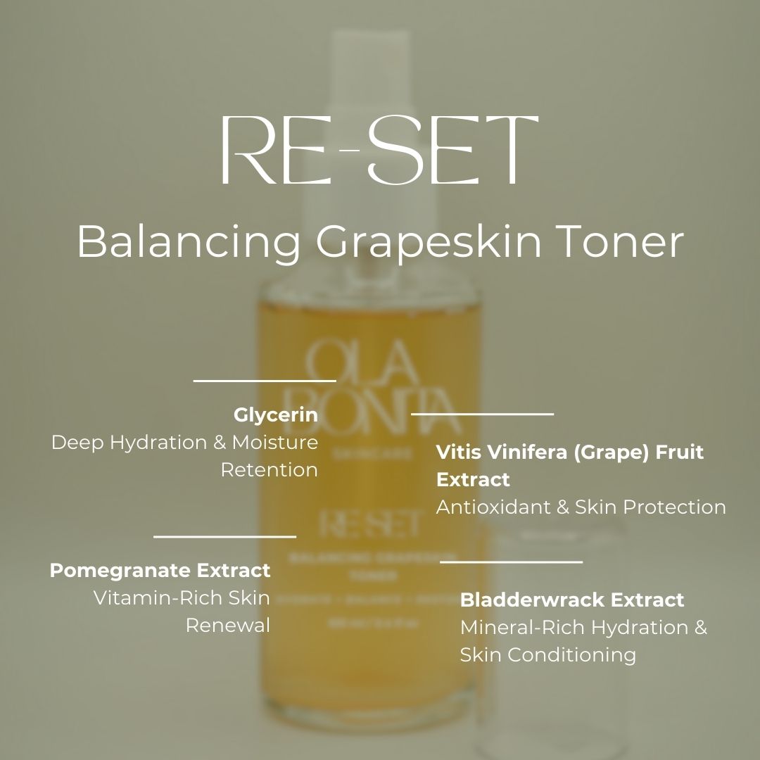Olabonitaco's tweet photo. Your skin’s evening wind-down, bottled. ✨

Re-Set is an antioxidant-rich toner with grape skin extract, pomegranate &amp; sea botanicals to hydrate, balance &amp; prep your skin for overnight repair. Because great skin starts before your head hits the pillow.

#EveningRituals https://t.co/v8y69Fhqhb