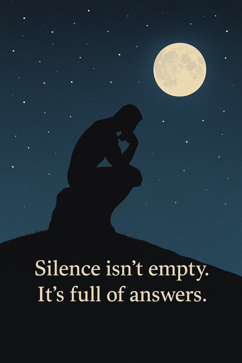 rhythmcam's tweet photo. “Silence isn’t empty. It’s full of answers.”
Beneath the moon, thoughts ripple like still water.
A moment of stillness, a lifetime of meaning.
#HighClassPhilosophyTalk #DeepThoughts #MoonlightMusings #ThinkersCorner
#ExistentialVibes #NightPhilosophy #SilenceSpeaks https://t.co/5kr1ffJHsJ