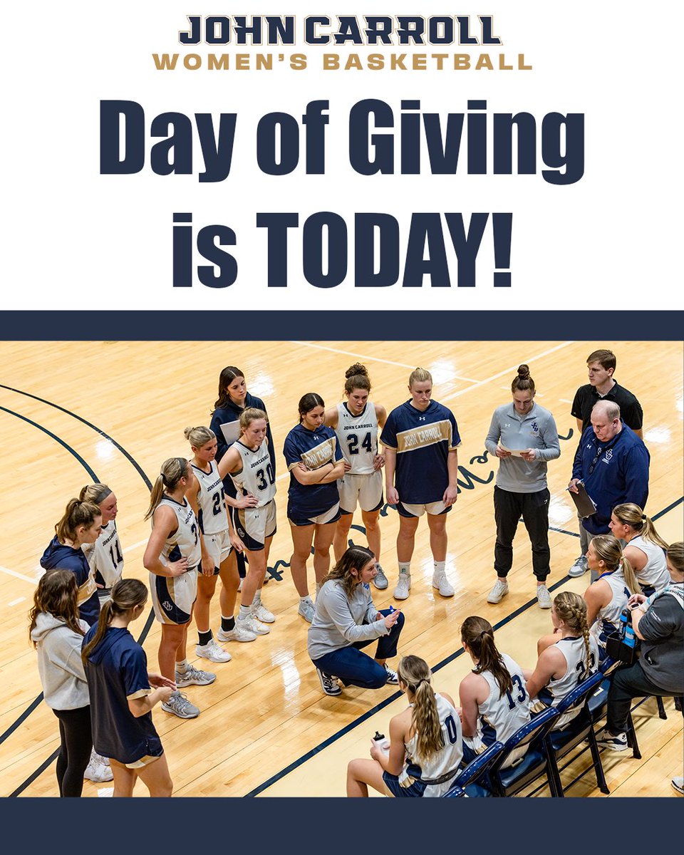 Good morning Blue ⚡️Nation!! Today is our annual day of giving and this year we are asking for donations to help fund our new locker room and new gear 🥳 No donation is too small. Please use this link to submit your donation: shorturl.at/cNMug  <a href="/jcusports/">John Carroll Sports</a>