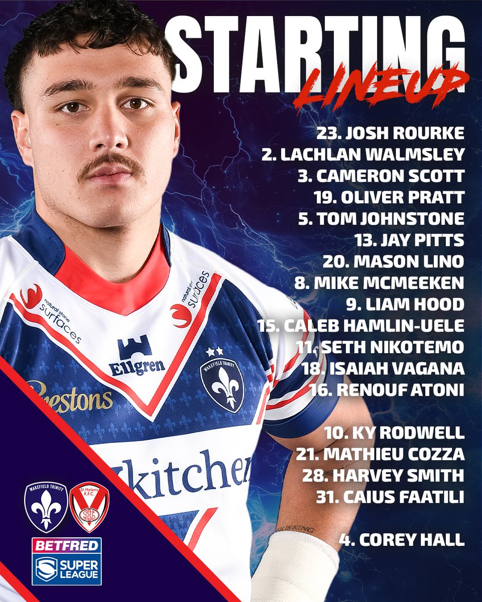 🔒 Line up locked in!!

Seth Nikotemo will make his Super League debut!!!

#UpTheTrin