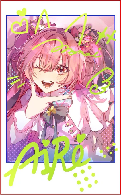 モモさん箔押しチェキになる 