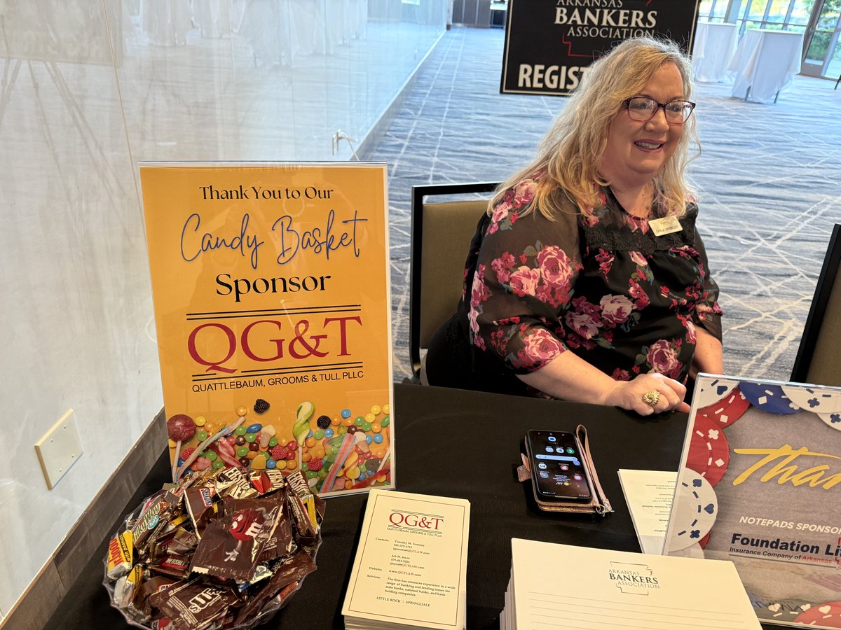 Quattlebaum, Grooms & Tull PLLC (@qgtlaw) on Twitter photo Need a quick pick-me-up at <a href="/ArkBankers/">Arkansas Bankers Association</a> Annual Meeting? Swing by our candy basket for some chocolate motivation—you’ve earned it Need a quick pick-me-up at <a href="/ArkBankers/">Arkansas Bankers Association</a> Annual Meeting? Swing by our candy basket for some chocolate motivation—you’ve earned it