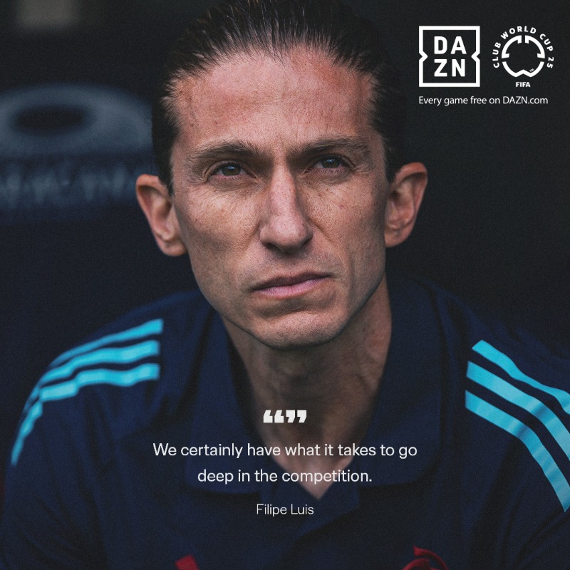 FIFACF's tweet photo. Filipe Luis and Flamengo will aim to go all the way at #FIFACWC 2025. 🔴⚫️