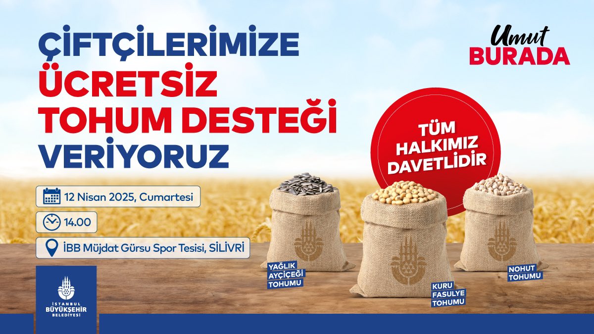 nuriaslan_tr's tweet photo. Başkanımız Ekrem İmamoğlu’nun icraatleri devam ediyor.
Çiftçilerimizin yanındayız. 

Tohum ve Fide Dağıtım Töreni için yarın Silivri’de olacağız. https://t.co/0pvstvSXYR