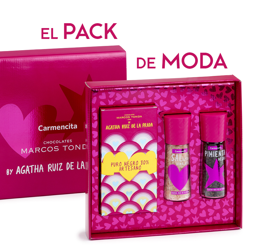 🎁 El pack gourmet más cool y exclusivo del momento:
✨ 2 molinillos <a href="/Carmencitaspice/">Carmencita Especias</a>  + 1 tableta de chocolate Marcos Tonda
💖 Diseño de Agatha Ruiz de la Prada
¡Edición limitada y con mucho estilo!
🛒 Ya a la venta en nuestra web #RegaloPerfecto