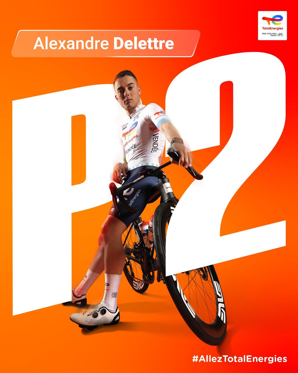 TeamTotalEnrg's tweet photo. Alexandre Delettre impérial a fait parler sa puissance dans les rues du Mans. 🚀

Il s’adjuge la 3e place de la dernière étape et par la même occasion la deuxième place du classement général ! 💥

Bravo Alex’ 🤩

#RégionTour | #AllezTotalEnergies ⚡️ https://t.co/fkauYHzMKo