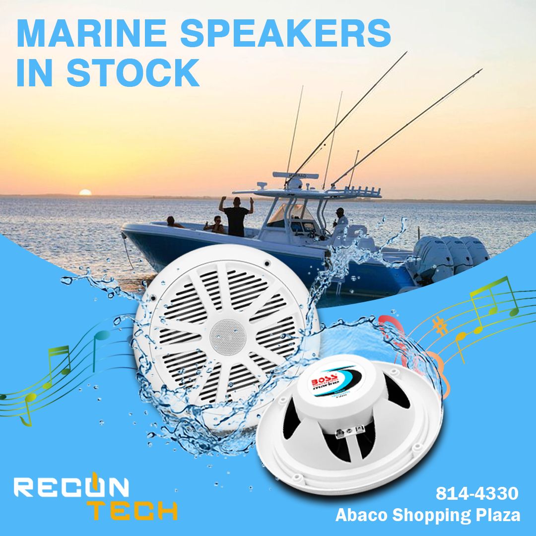 ReconTech242's tweet photo. 🎶 Keep the party going on the water with our marine speakers! 🚤Visit Recon Tech at the Abaco Shopping Plaza. #SaltLife #MarineAudio https://t.co/8cFZlsCJ3L