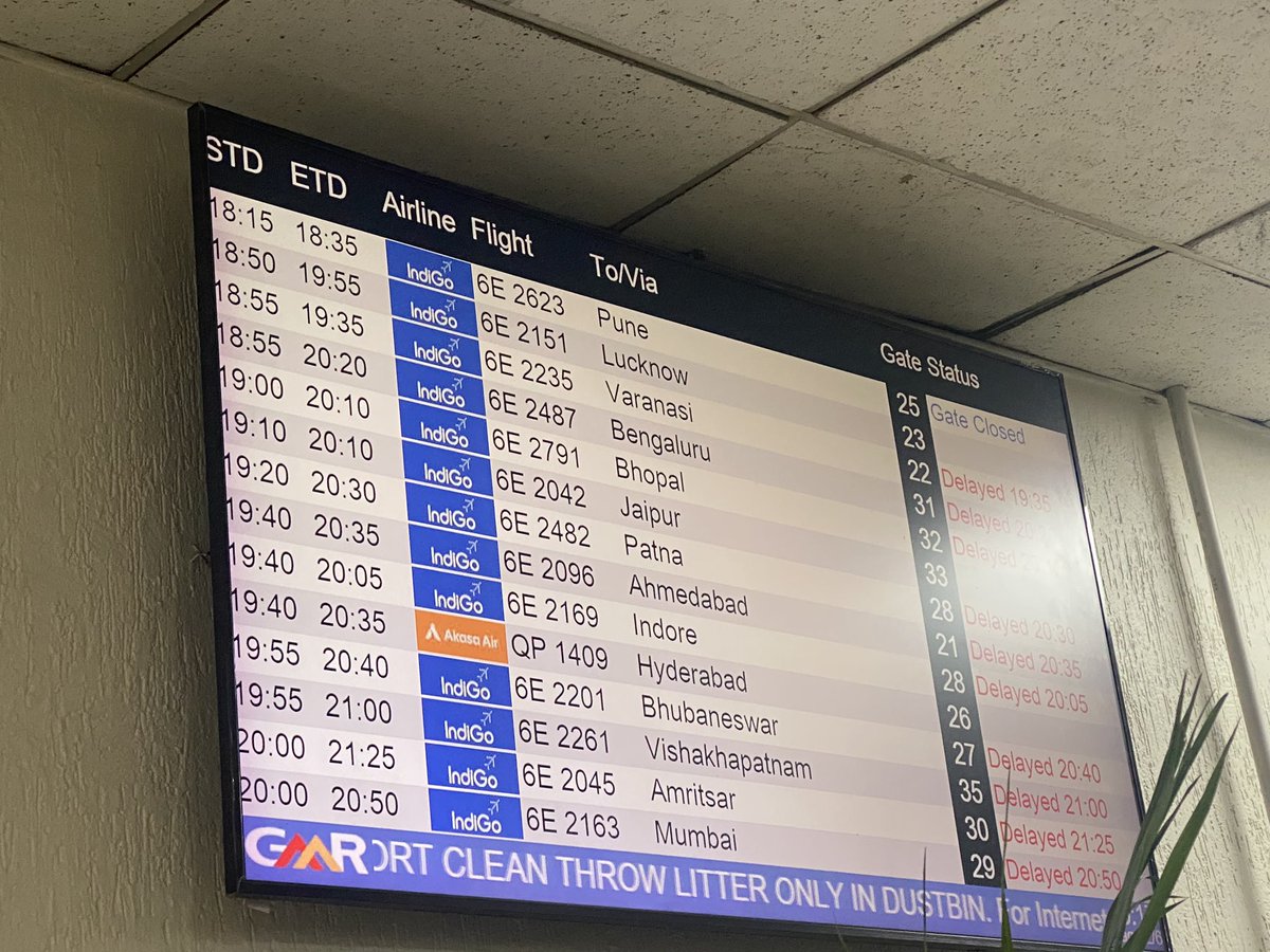 Indigo the least you can do is communicate! Flight to Lucknow was meant to take off at 18:50, then delayed to 19:55 and have received no information since. Not a single indigo official in sight. #indigo #delhitolucknow #poor <a href="/vijdahiya/">vijay dahiya</a>