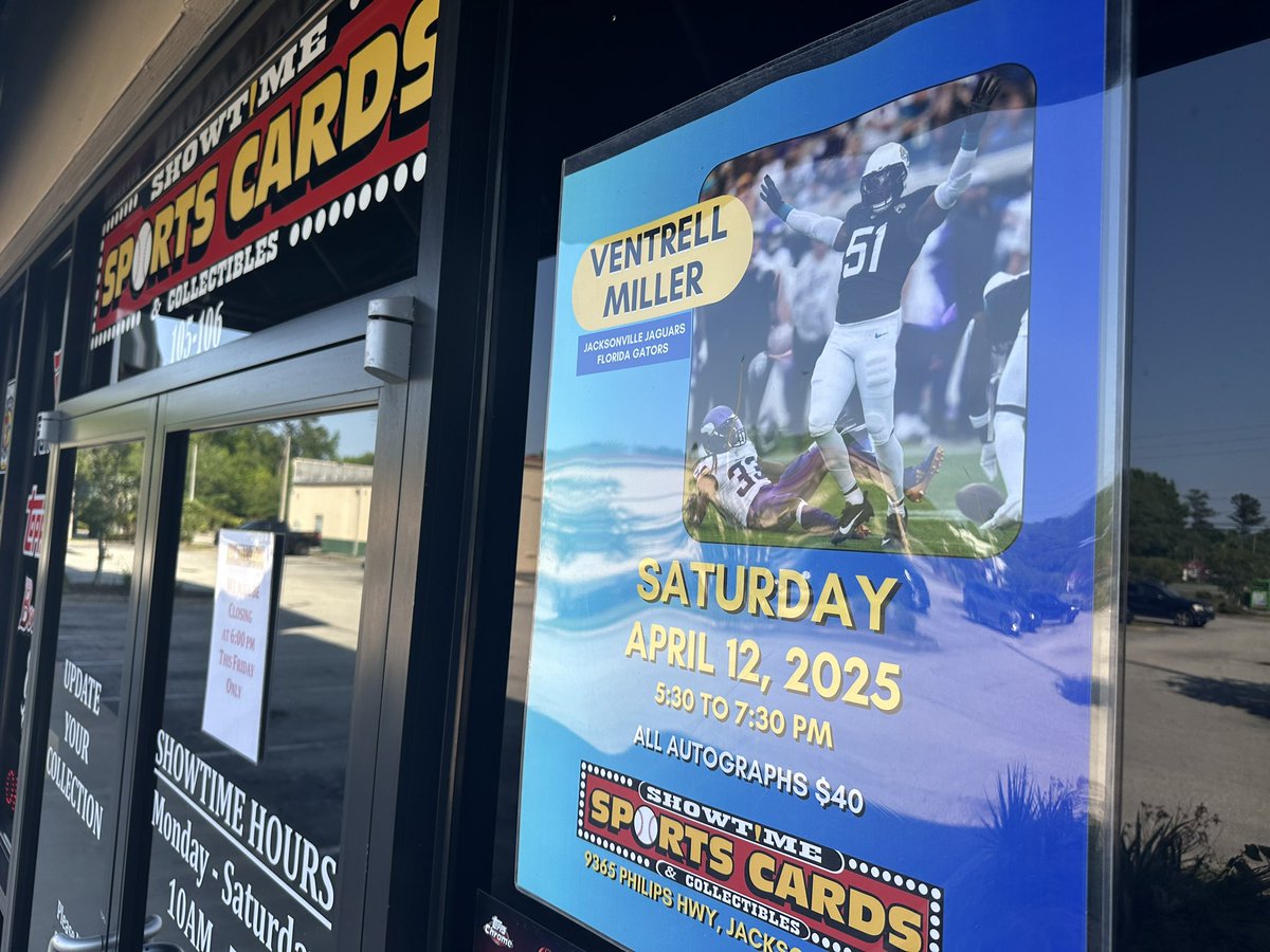ShowtimeofJax's tweet photo. We are excited and ready for Saturday night with @ventrell_miller @showtimeofjax we hope you can make it. @jaguars #duuuval #jacksonville #updateyourcollection      9365 Philips Hwy, Jax, FL https://t.co/NxnDIJfnWu