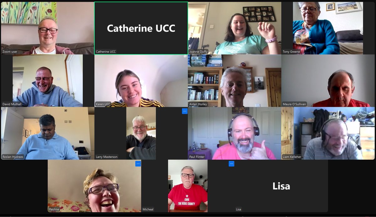 Aphasia Home Café (@aphasiahomecafe) on Twitter photo Having lots of fun and laughter at the Aphasia Home Café. If you have aphasia and would like to join us, email helen.kelly@ucc.ie Have a great weekend! Having lots of fun and laughter at the Aphasia Home Café. If you have aphasia and would like to join us, email helen.kelly@ucc.ie Have a great weekend!
