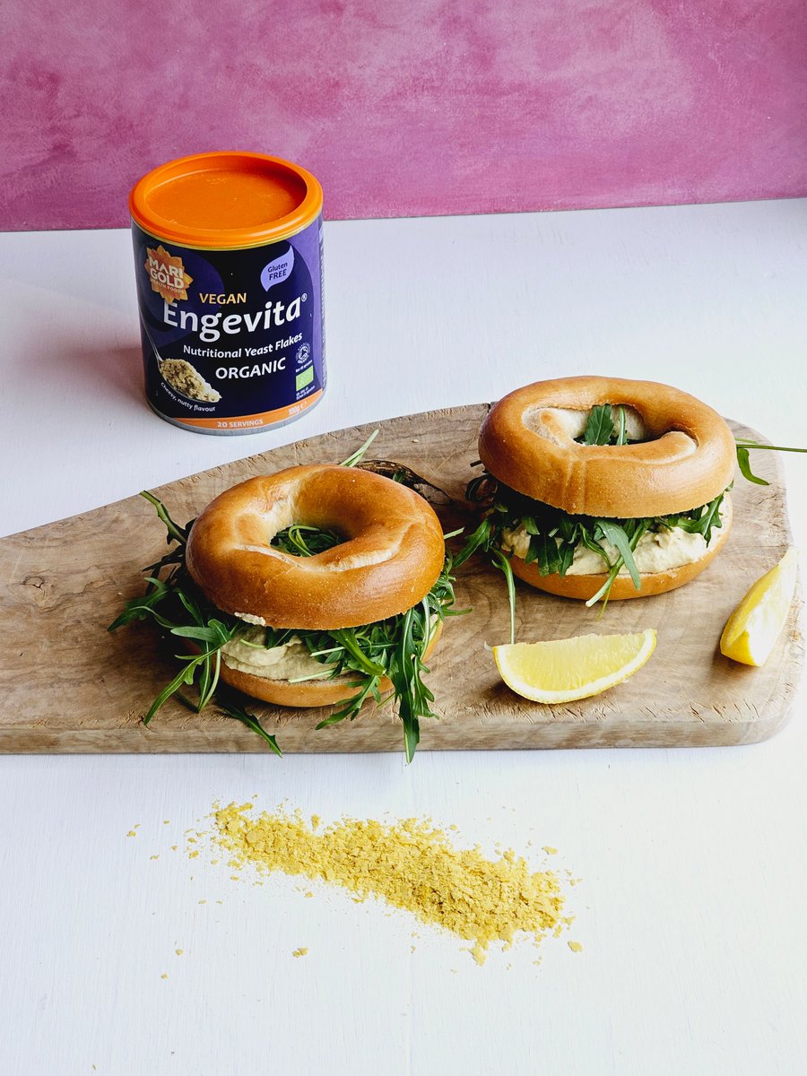 marigoldfoodsuk's tweet photo. Cheesy vegan hummus - made with our organic nooch this time and served in bagels with a handful of fresh rocket - and a dash of lemon juice

#foodfriday #homecooklife #homecooking #HealthyHabits https://t.co/LlvZIfNYAe