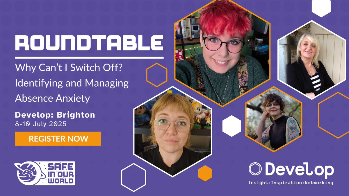 Join our roundtable at #DevelopConf this year, hosted by Em (our Communications &amp; Events Manager), to discuss absence anxiety (and how to actually switch off from work).

🎟️ Early Bird Discount Code: VPBTJB
🔗 eu1.hubs.ly/H0jdVr50

#MentalHealth #ImASpeaker