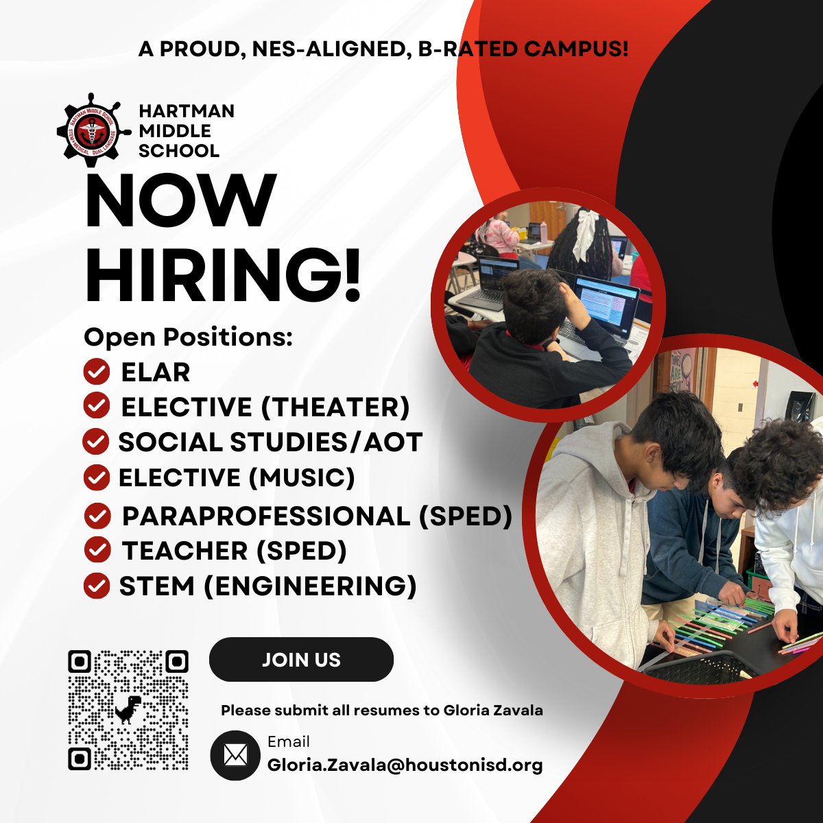 📣 We’re Hiring at Hartman Middle School! 🏫✨
Passionate about making a difference in students' lives? Join our dedicated team of educators who are shaping the future—one student at a time. 💡🍎
📍 Apply today and be part of something meaningful.
#NowHiring