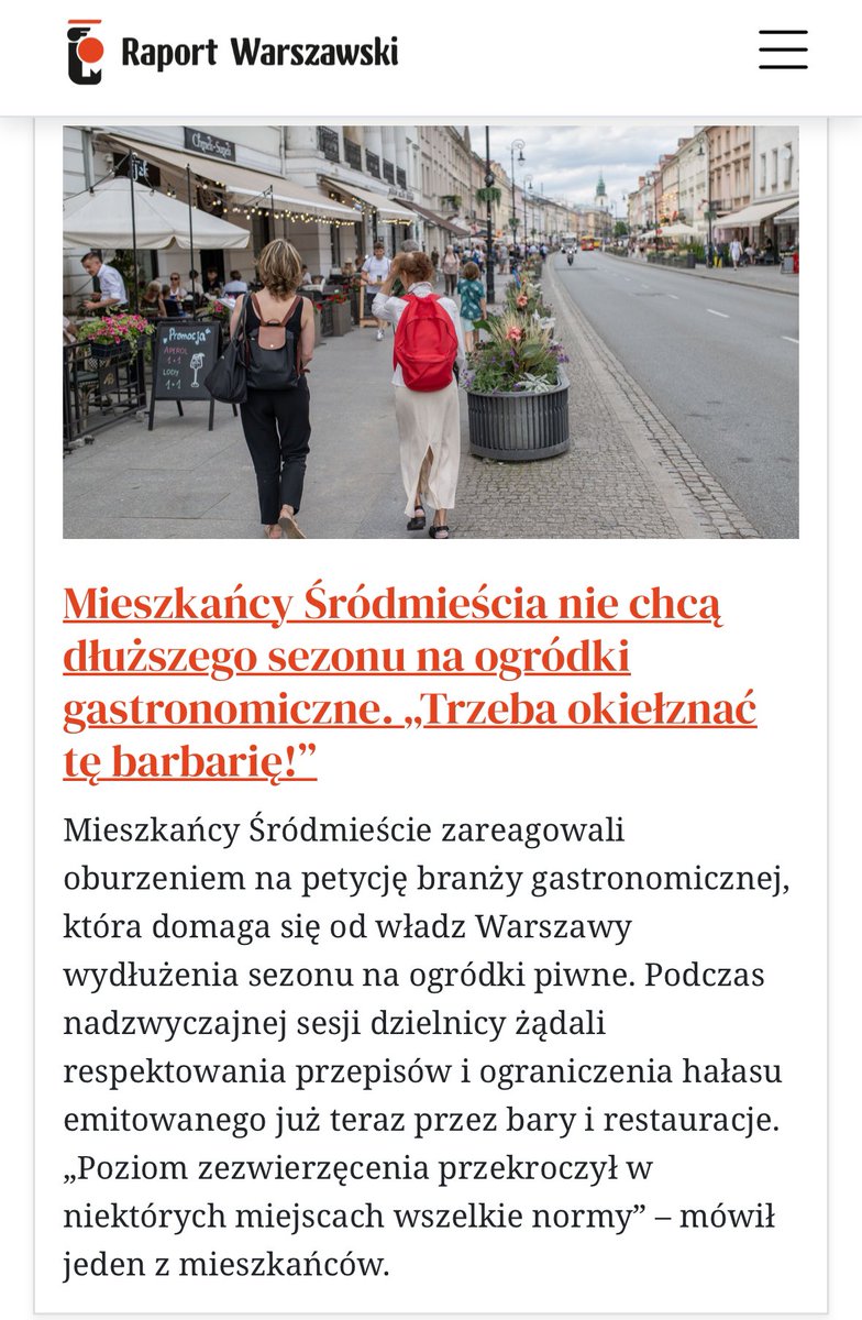 Najbardziej lubię takie historie: mieszka w Śródmieściu Pani Profesor architektury, która opowiada studentom na wykładach o tym jak miasto ma żyć i być przyjazne dla mieszkańców. Zaraz potem pisze donosy gdzie się da na muzykę na schodkach, ogródki itp. A 
Mogłaby się wyprowadzić