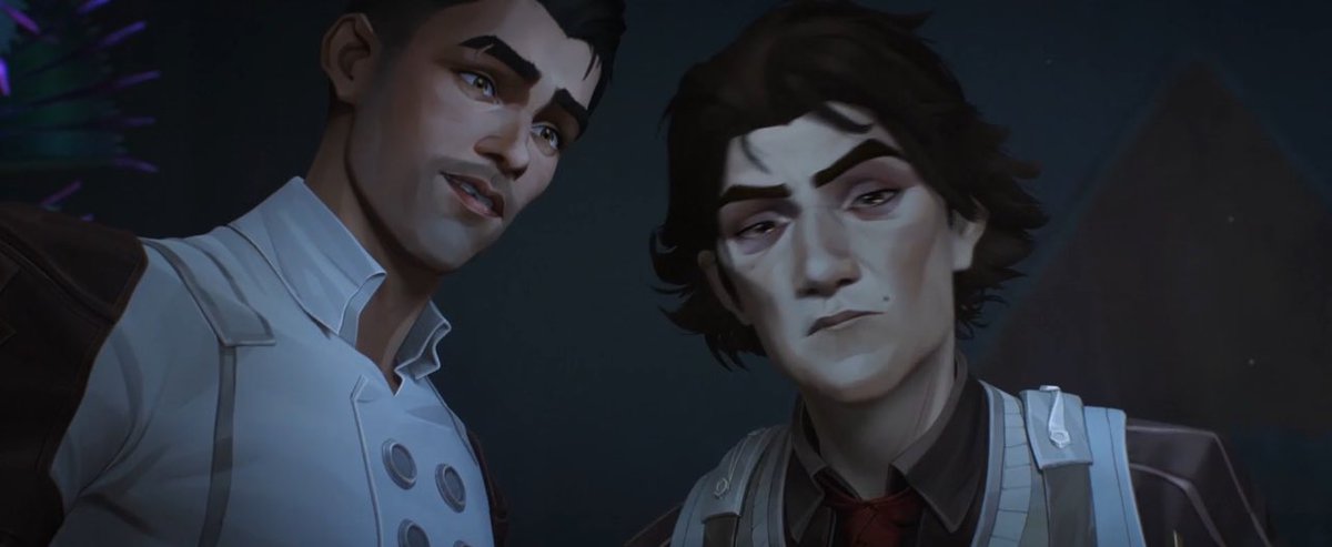 Luv_Jayvik's tweet photo. he looks at Mel like she put the sun in the sky and at Viktor like he hung the moon jayce talis you're so loving I'm sick https://t.co/tG9E9sFShP
