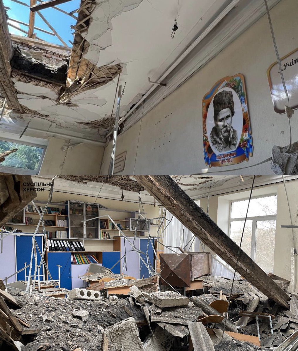 This is what my school in Kherson looks like because of ruzzians 🤬

And here’s your reminder to help 🇺🇦 - donate to the United24 fundraiser to de-mine sites, including in Kherson: u24.gov.ua/step-by-step?u…