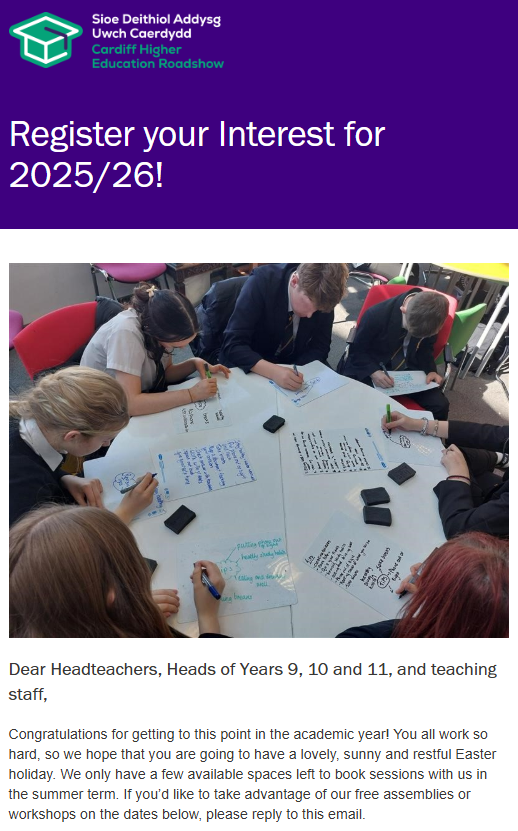 Cardiff HE Roadshow tweet media