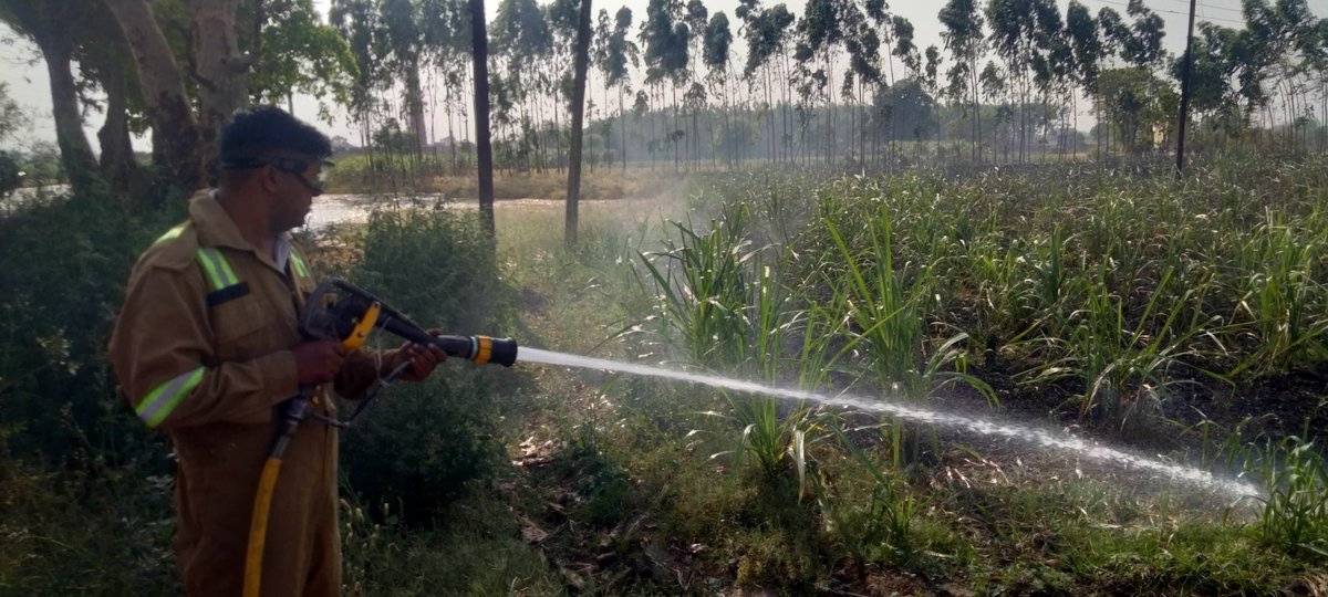 baghpat_fire's tweet photo. आज दिनांक-:11/04/2025 को जनपद बागपत के FSखेकडा क्षेत्रांतर्गत ग्राम पट्टी रामपुर मे ईंख के खेत मे लगी आग को फायर यूनिट खेकडा द्वारा कडी मशक्कत कर चारो ओर से घेरकर पूर्णरूप से बुझाया गया। https://t.co/JyupxBSs6Y