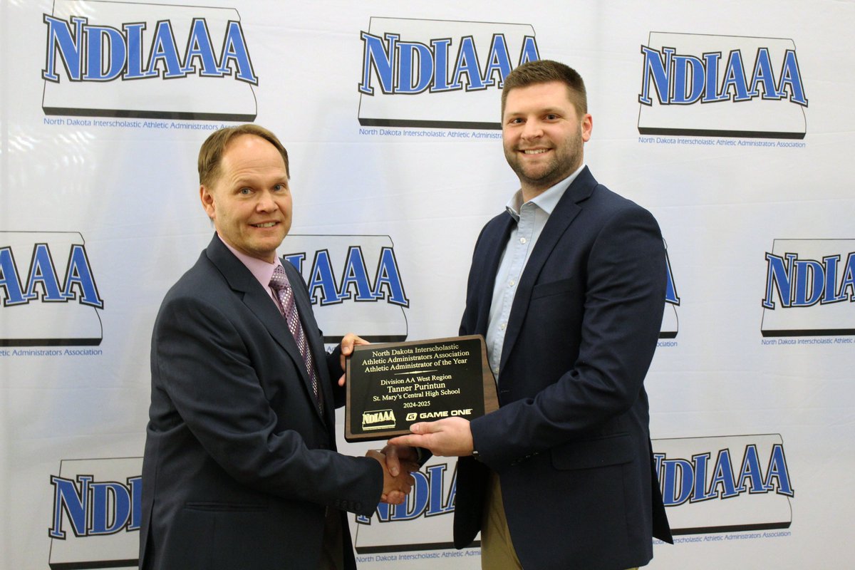 NDIAAA24's tweet photo. Congratulations to Tanner Purintun of Bismarck St. Mary's for being named the Class AA West Region ADOY April 6th at the NDIAAA Awards Banquet! https://t.co/2hMB6hx2oQ