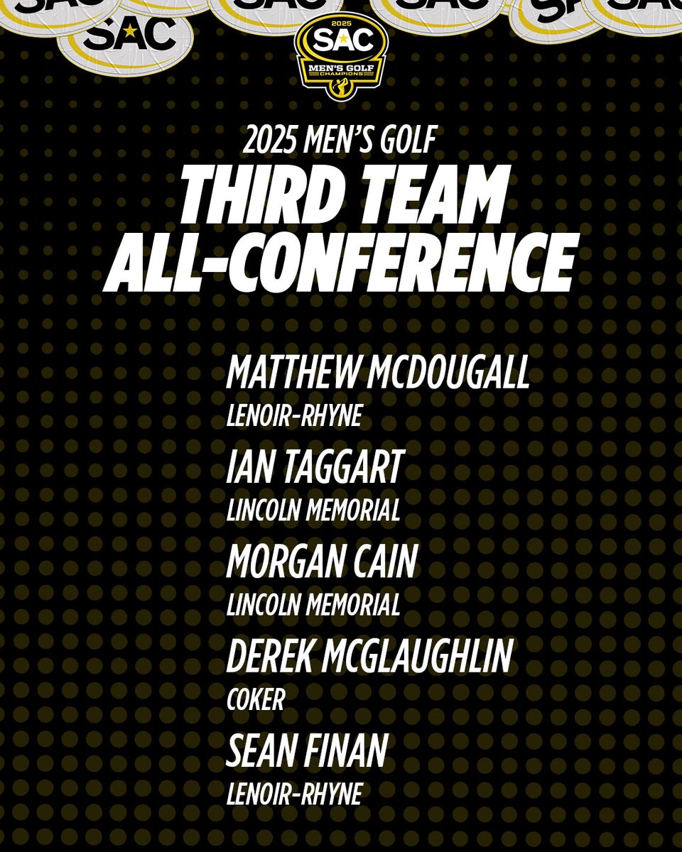 SAC_Athletics's tweet photo. Men's Golf All-Conference Teams https://t.co/WEe9hrj49H