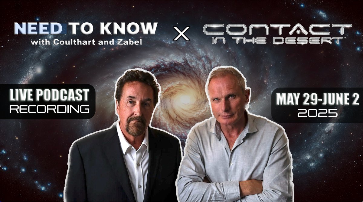 Need to Know (@coulthart_zabel) on Twitter photo Ross Coulthart and Bryce Zabel will be hosting NEED TO KNOW "live" at the Contact in the Desert conference. They'll be on the Inspiration stage at 11:00am on May 30th. 
They're working on the presentation now to make it something super-special and hope to see some of our Ross Coulthart and Bryce Zabel will be hosting NEED TO KNOW "live" at the Contact in the Desert conference. They'll be on the Inspiration stage at 11:00am on May 30th. 
They're working on the presentation now to make it something super-special and hope to see some of our